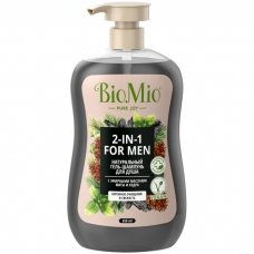 Гель-шампунь натуральный для душа с эфирн. маслами мяты и кедра для мужчин BioMio 650 мл (8)