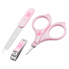 Маникюрный набор: ножницы, пилочка, кусачки. Цвет розовый ROXY-KIDS RBM-001-P