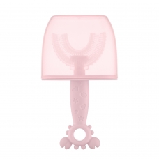 Зубная щетка-массажер для детей Крабик с футляром, цвет розовый ROXY RTM-005-P